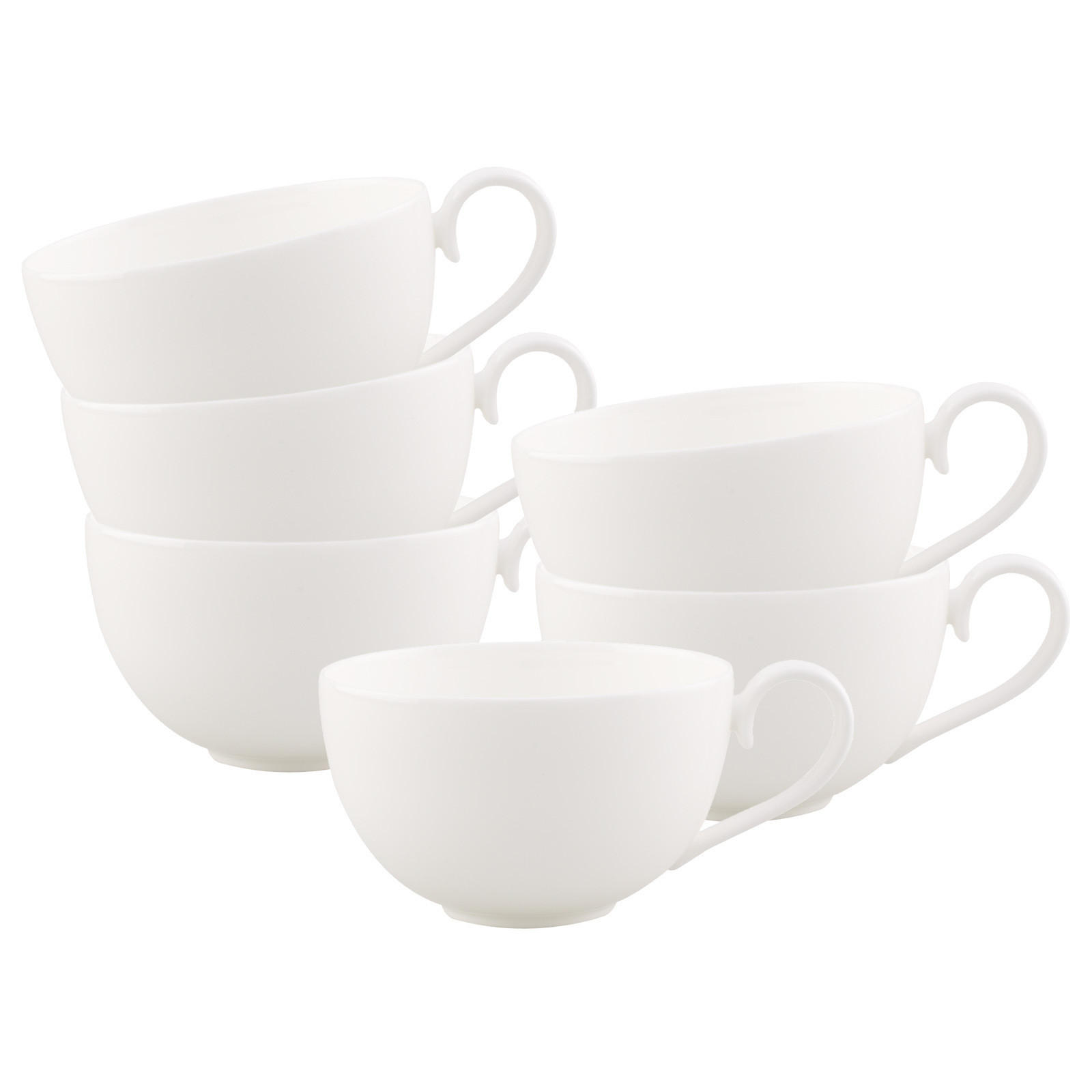 CAFÉ AU LAIT TASSE Royal weiß 370 ml 6er Set - Weiß, Keramik (0.37L) - Villeroy & Boch