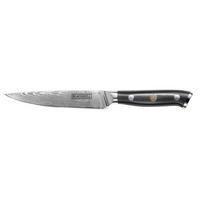 GEMÜSEMESSER Büromesser im japanischen Stil - 67-lagiger Damaststahl - VG10 - 12,5 cm - Schwarz, Keramik (1cm) - Blackwell