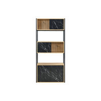 BÜCHERREGAL - 80 cm x 34 cm - holz - schwarz, naturfarben hell Yelania - Schwarz/Naturfarben, Holz (80/180/34cm) - Vente-Unique