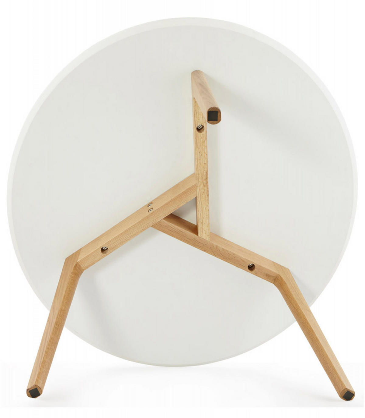 COUCHTISCH rund MDF Eiche skandinavisch weiß modern - Eichefarben/Weiß, Eichenholz/Holz (90/90/45cm) - KADIMA DESIGN