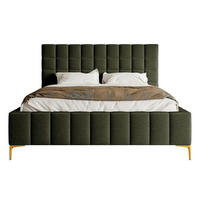 POLSTERBETT Szejlo Olivgrün Chenille 160 cm - Goldfarben/Olivgrün, Textil/Metall (160/200cm) - Selsey