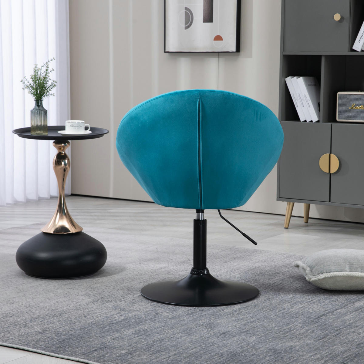 COCKTAILSESSEL HAVANNA Samt Petrol - Petrol/Schwarz, Textil (62/88/58cm) - SVITA