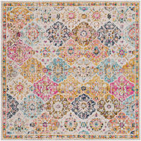 VINTAGE-TEPPICH Quadrat 200/200 cm Mehrfarbig - Multicolor/Orange, Naturmaterialien/Textil (200/200cm) - LIVABLISS