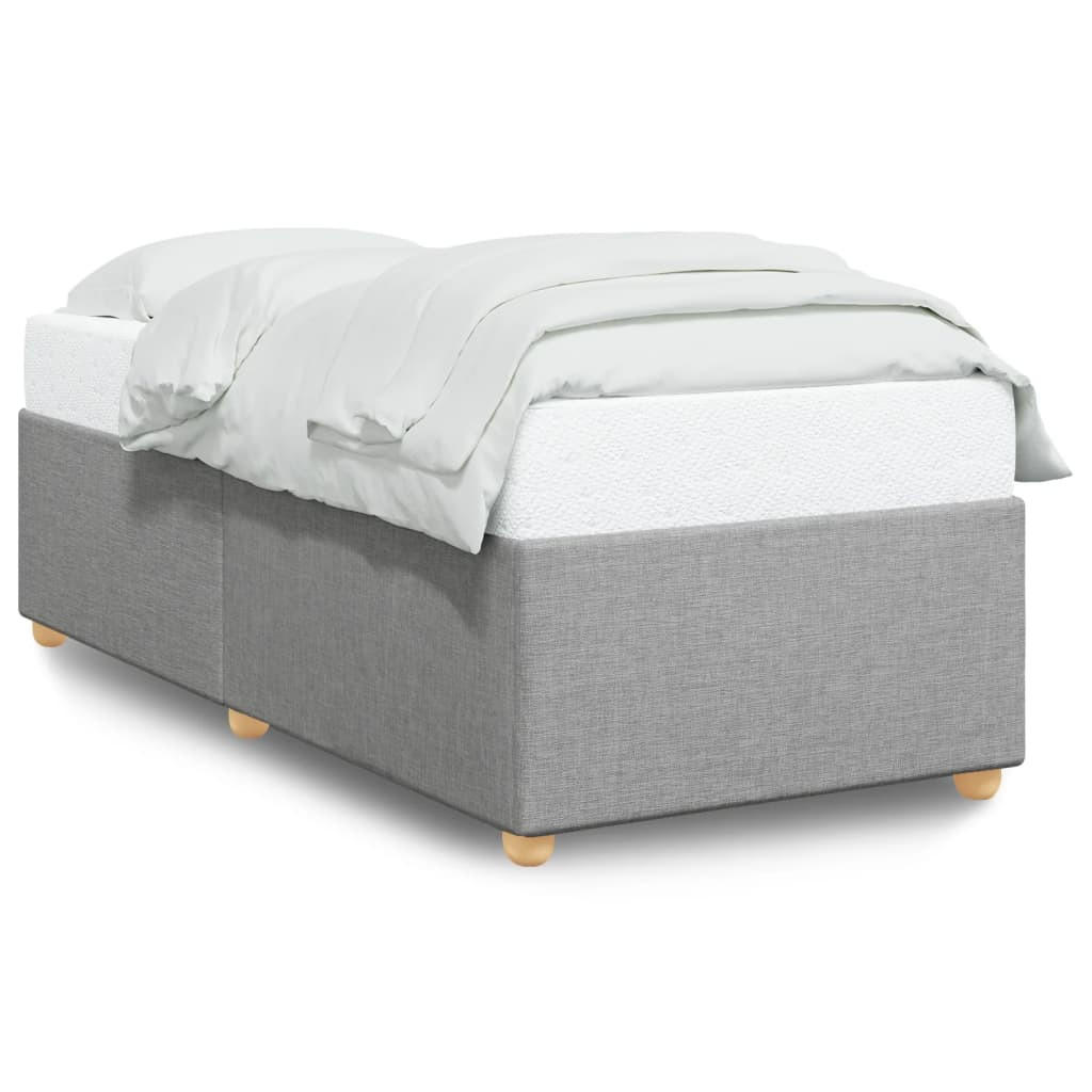 BETTGESTELL Ohne Matratze Hellgrau 90/200 Cm Stoff - Hellgrau, Textil (90/200cm) - vidaXL