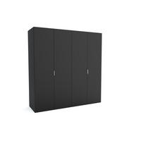 KLEIDERSCHRANK MAT A Schwarz 160x60x205 cm - Schwarz, Holzwerkstoff (160/205/60cm) - FURNLUX