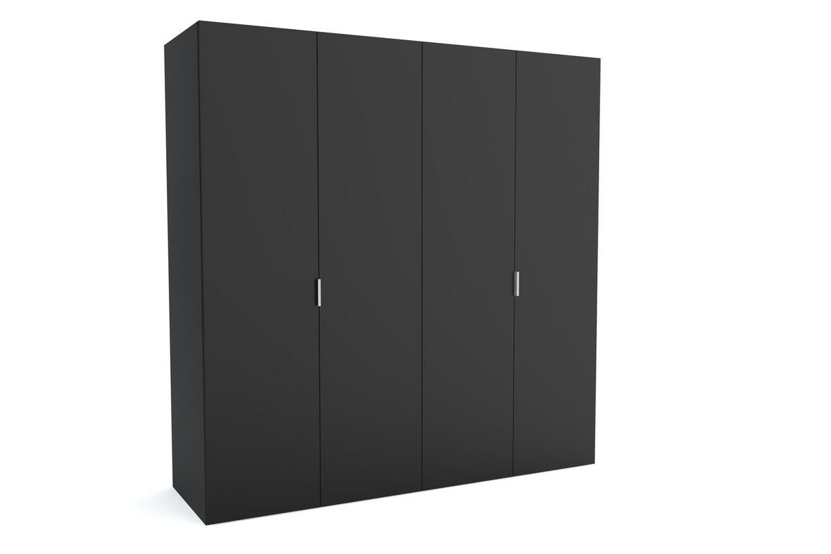 KLEIDERSCHRANK MAT A Schwarz 160x60x205 cm - Schwarz, Holzwerkstoff (160/205/60cm) - FURNLUX