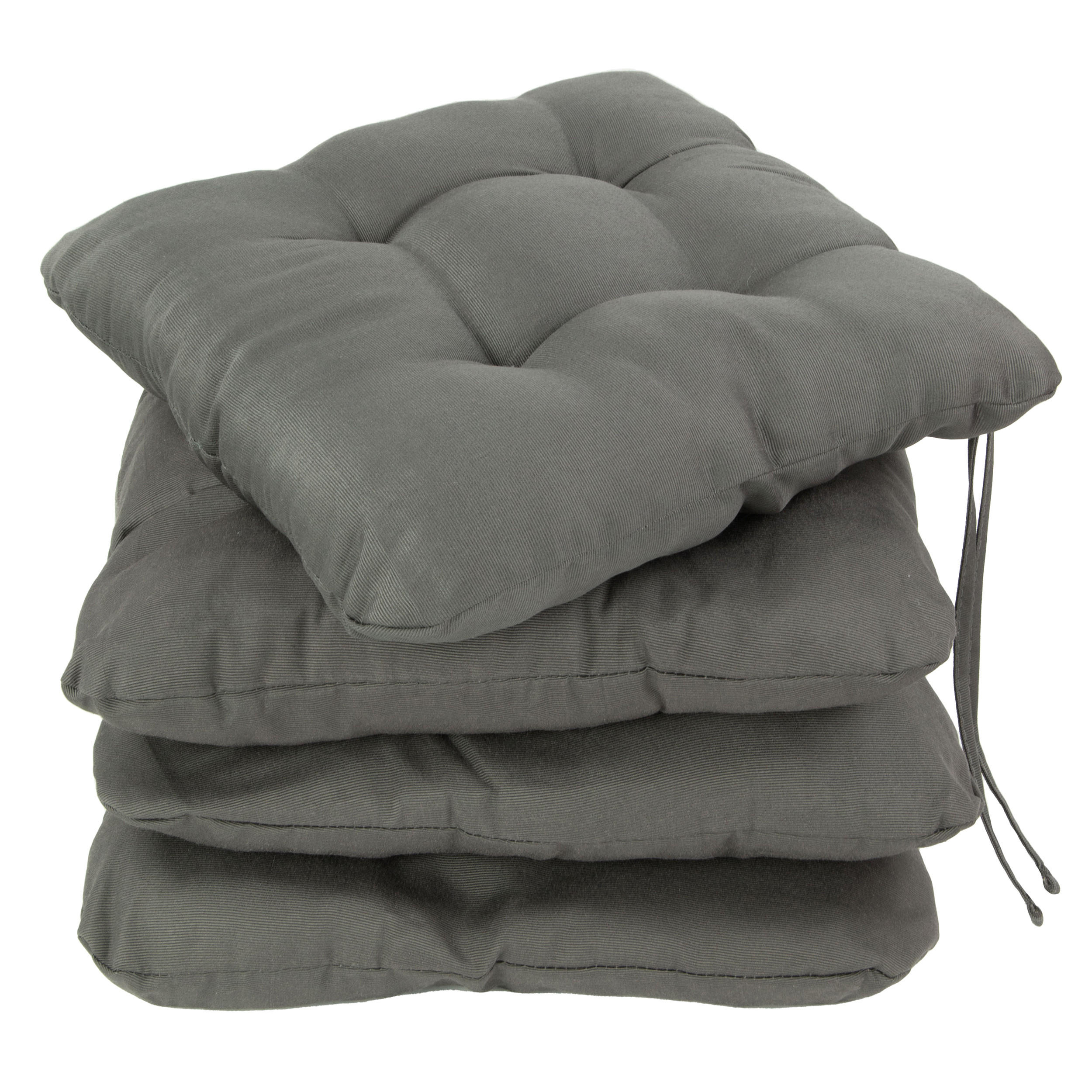 STUHLKISSEN, 4er-Set, 38x38 cm, 55% Baumwolle, 45% Polyester, Grau - Anthrazit, Textil (38/38/6cm) - Zollner
