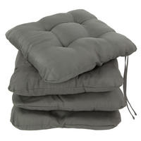 STUHLKISSEN, 4er-Set, 38x38 cm, 55% Baumwolle, 45% Polyester, Grau - Anthrazit, Textil (38/38/6cm) - Zollner