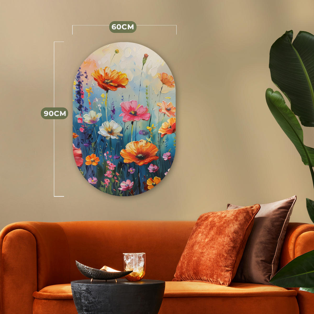 WANDBILD Blumen - Natur - Aquarell - Kunst 60x90 cm - Multicolor, Kunststoff (60/90cm) - MuchoWow