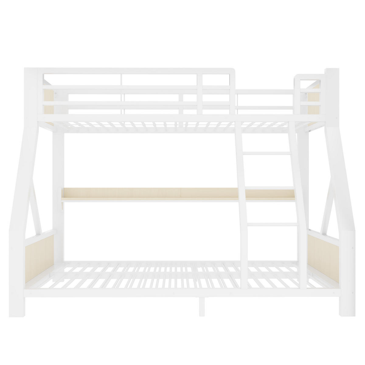 ETAGENBETT 90/140/200 cm mit LED, DE-41604, in Weiß - Weiß, Metall (140/200cm) - ComfortXL