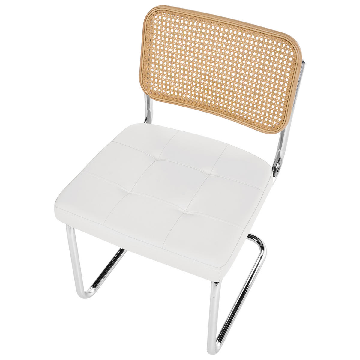 ESSZIMMERSTUHL 2er-Set Kunstleder Weiß Ethete - Hellbraun, Kunststoff (49/83/54cm) - Beliani
