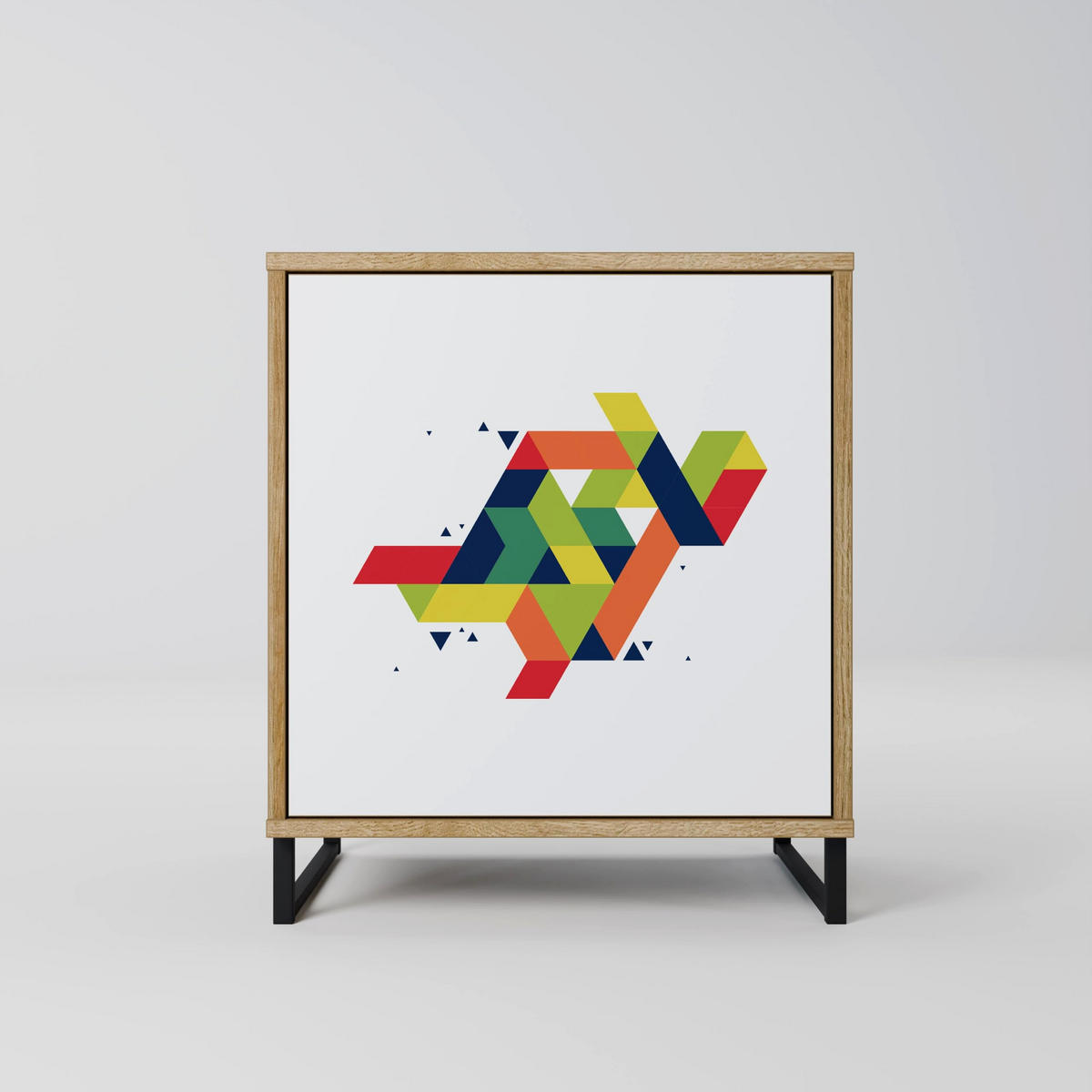SIDEBOARD FUTURE SIGN, Eichefarben, 57,5x42x57,5 cm, Ohne Füße - Eichefarben/Multicolor, Holzwerkstoff (57.5/57.5/42cm) - SpaceRebels