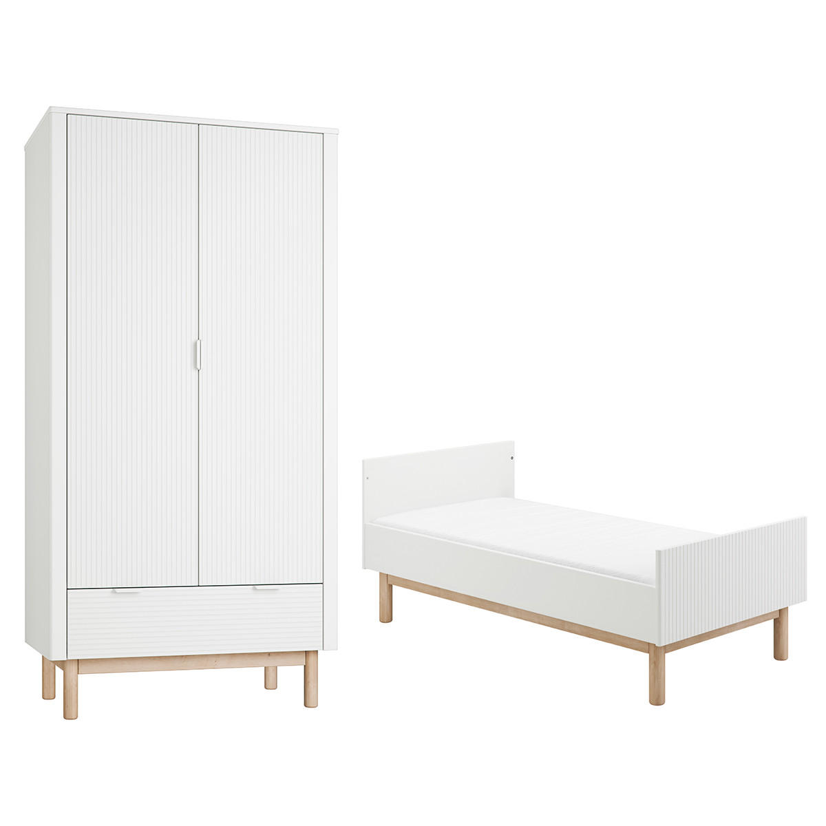 POKOJ PRO MIMINKO 2DÍLNÝ Miloo Bílá - bílá, kompozitní dřevo (143.5/87.5/75cm) - Petits-meubles