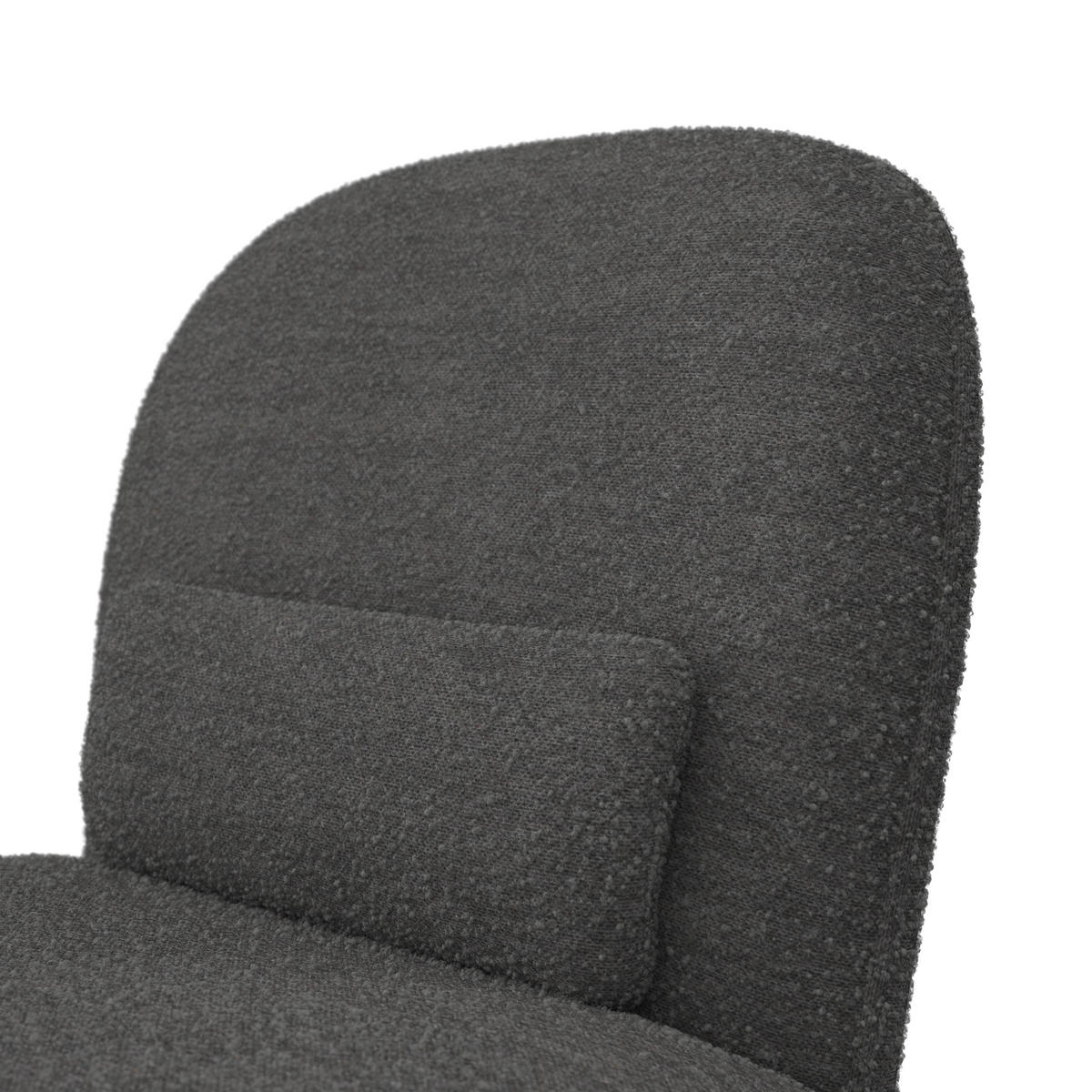STUHL Vittore Grau Bouclé Gepolstert drehbar - Grau, Holz (56/84/62cm)