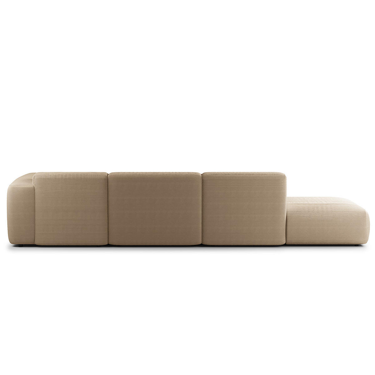 ECKSOFA mit Chaiselongue - Taupe/Schwarz, Kunststoff/Textil (290/173cm) - home24
