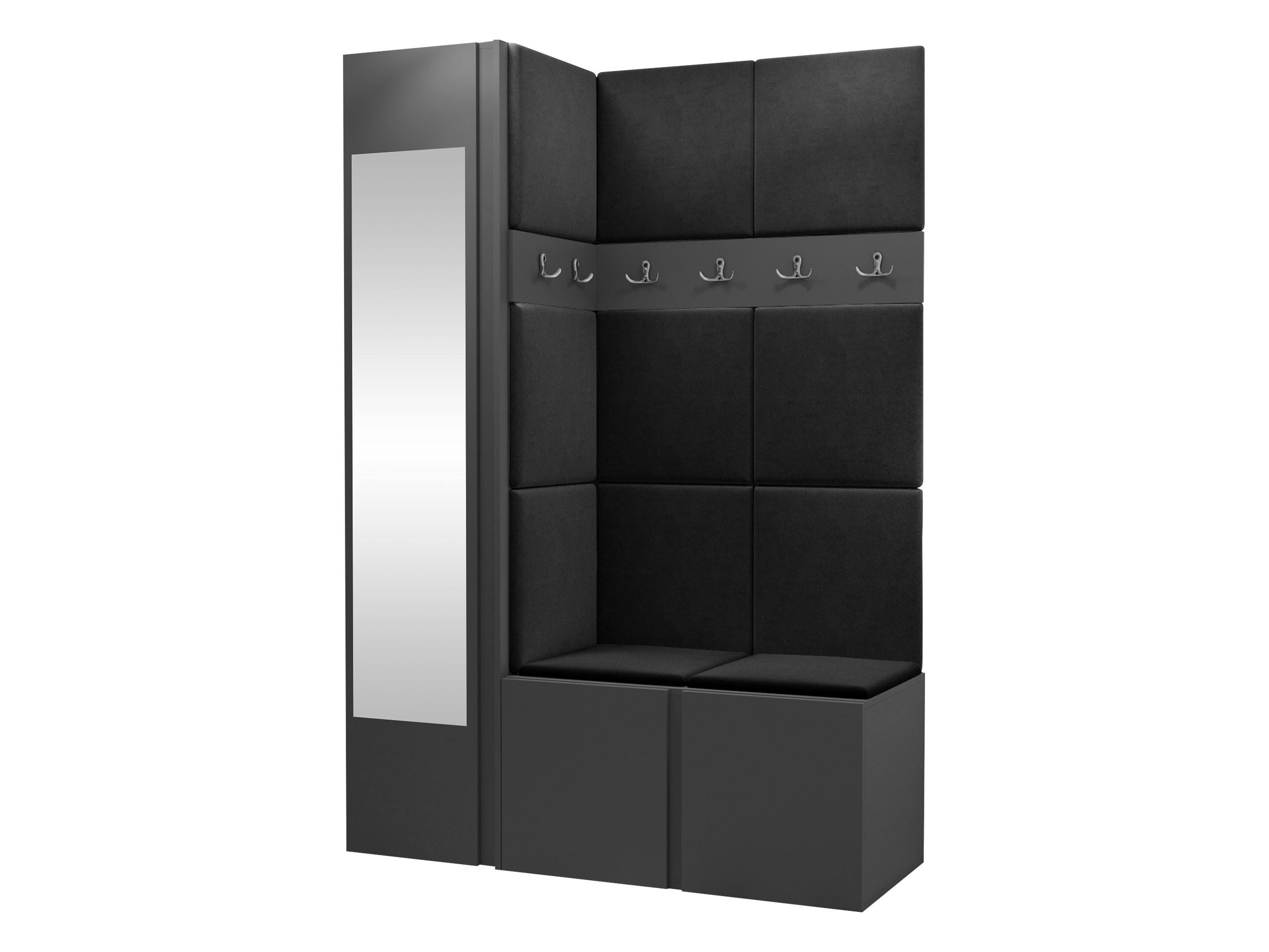 GARDEROBEN-SET Orion X - Anthrazit/Graphitfarben, Holzwerkstoff/Kunststoff (124/186/46cm) - MIRJAN24
