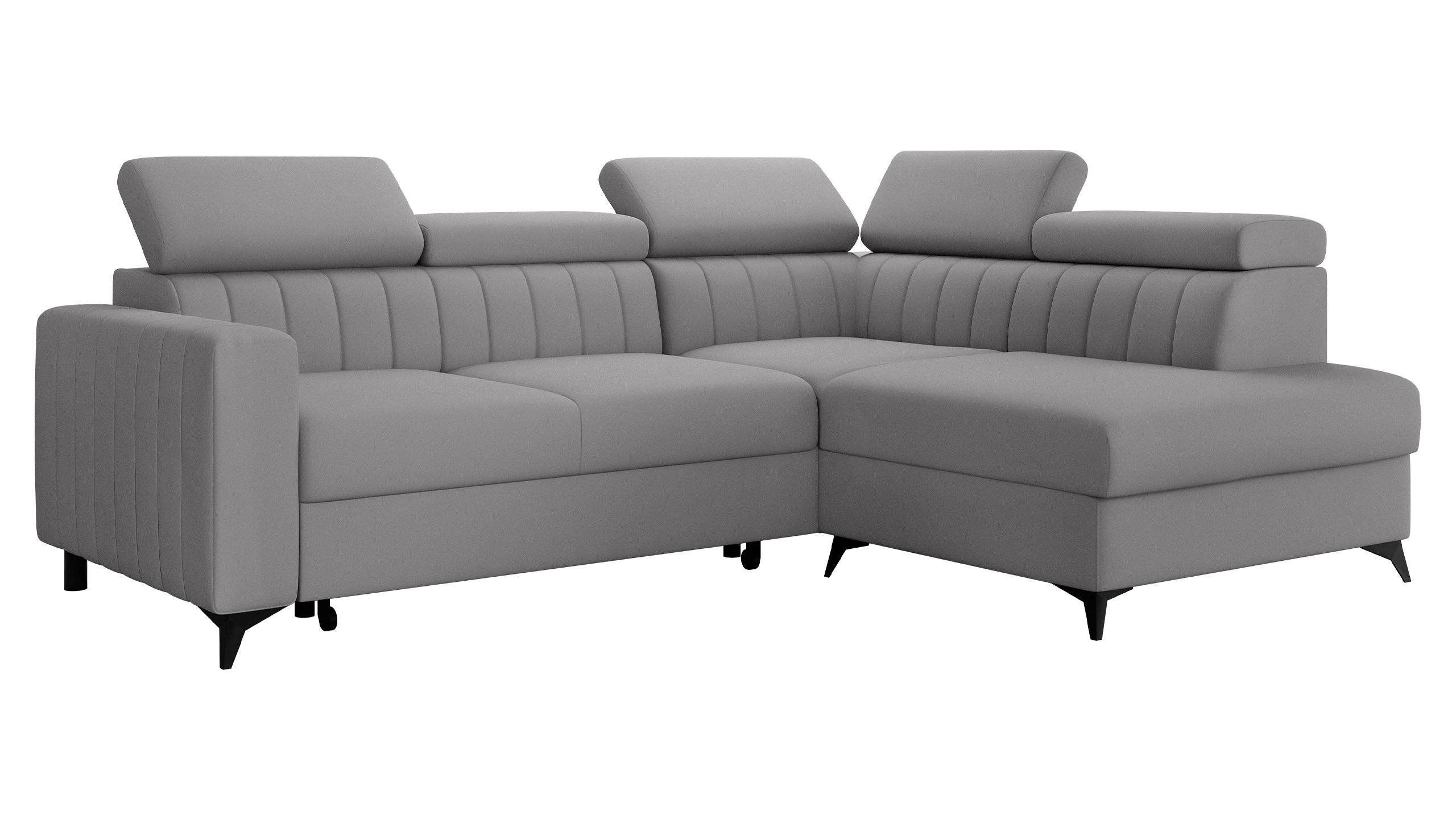 COLTAR Milano 2RRLXP, Dreapta 2R+R+LXP - gri deschis, material textil/lemn (195/249cm) - MIRJAN24