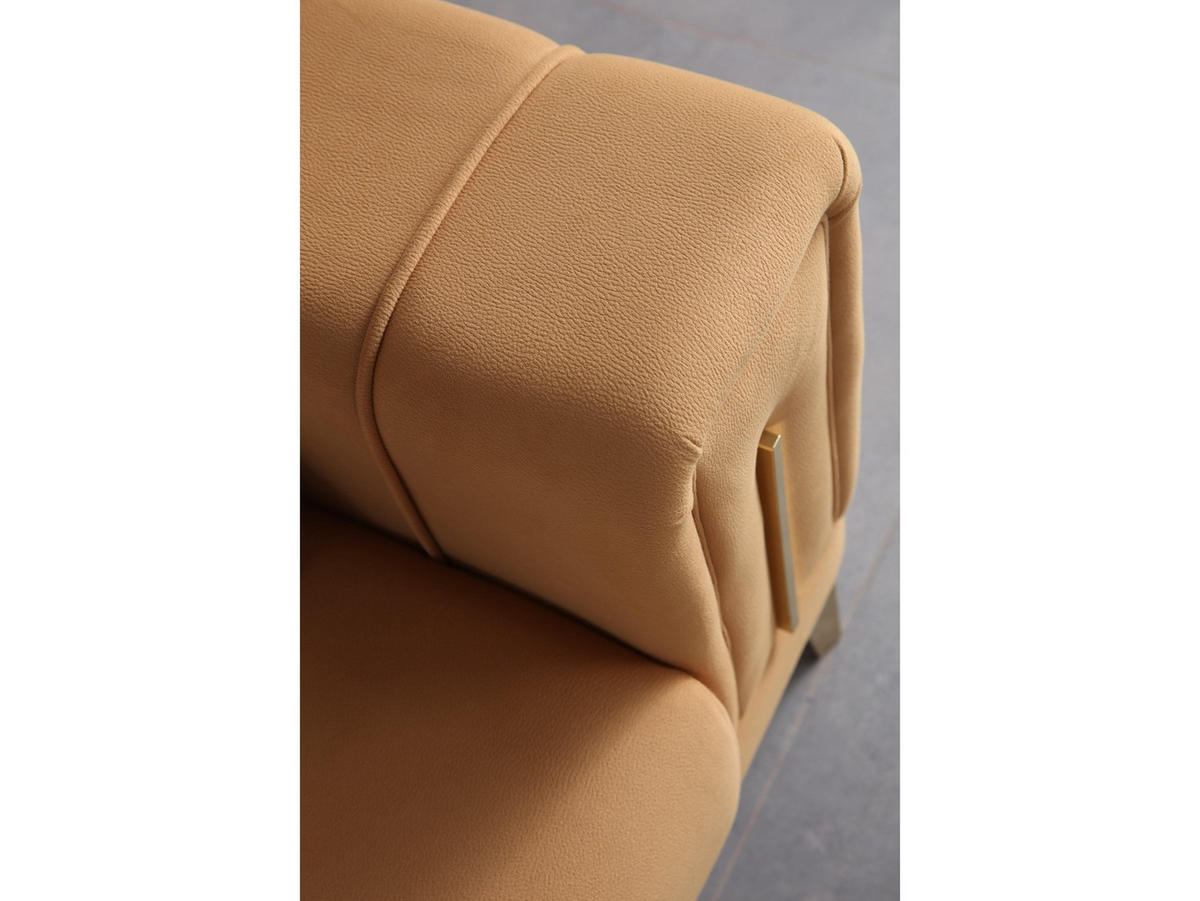 SOFA Majesty 3-Sitzer Mikrofaser Webstoff Karamell - Braun, Kunststoff/Textil (230/86/93cm)