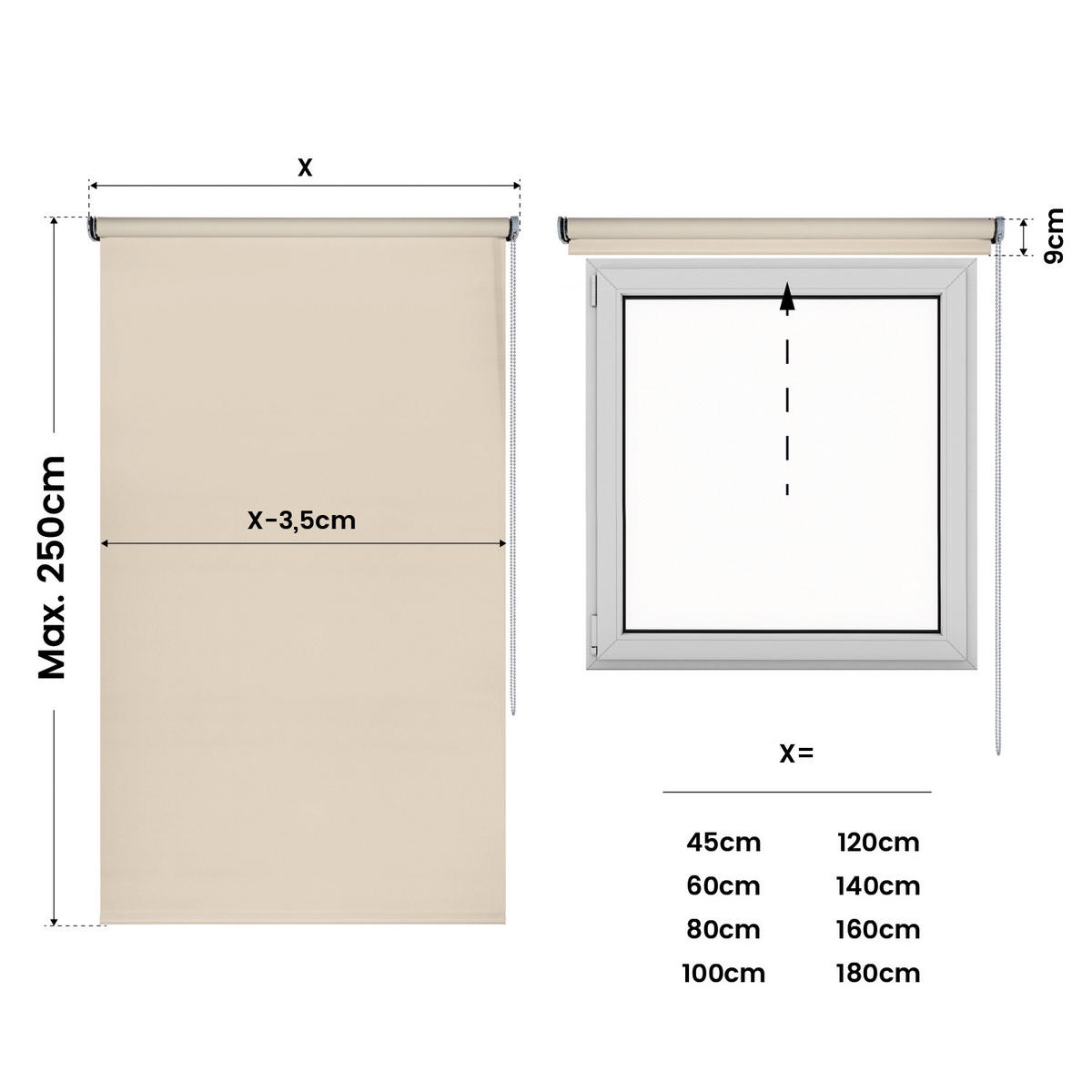 VERDUNKELUNGSROLLO Moon Braun, 180x180 cm - Braun, Kunststoff (180/180cm) - STORESDECO