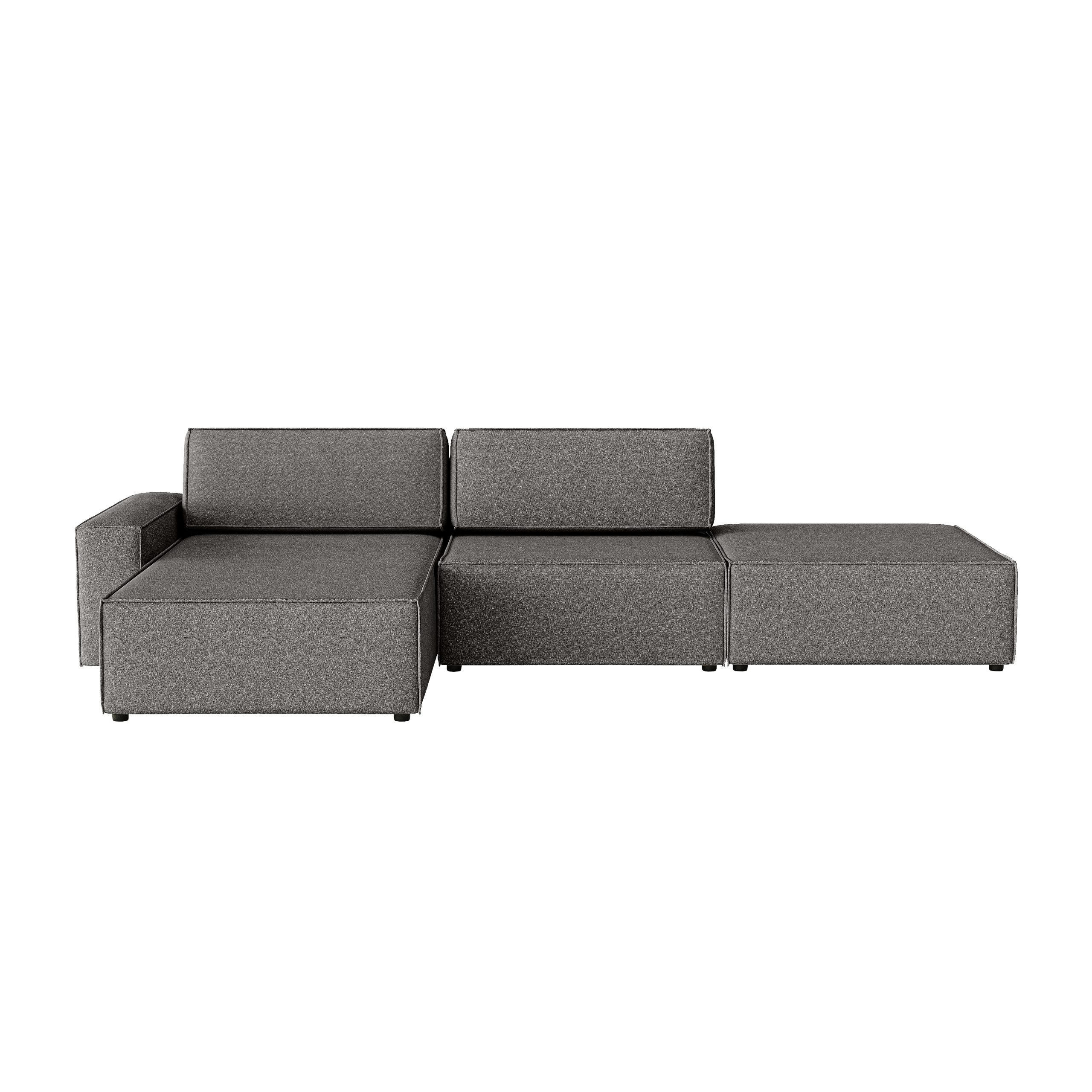 ECKSOFA Lummo Re mit Schlaffunktion, Graphit - Graphitfarben, Textil (323/185cm) - Fedve