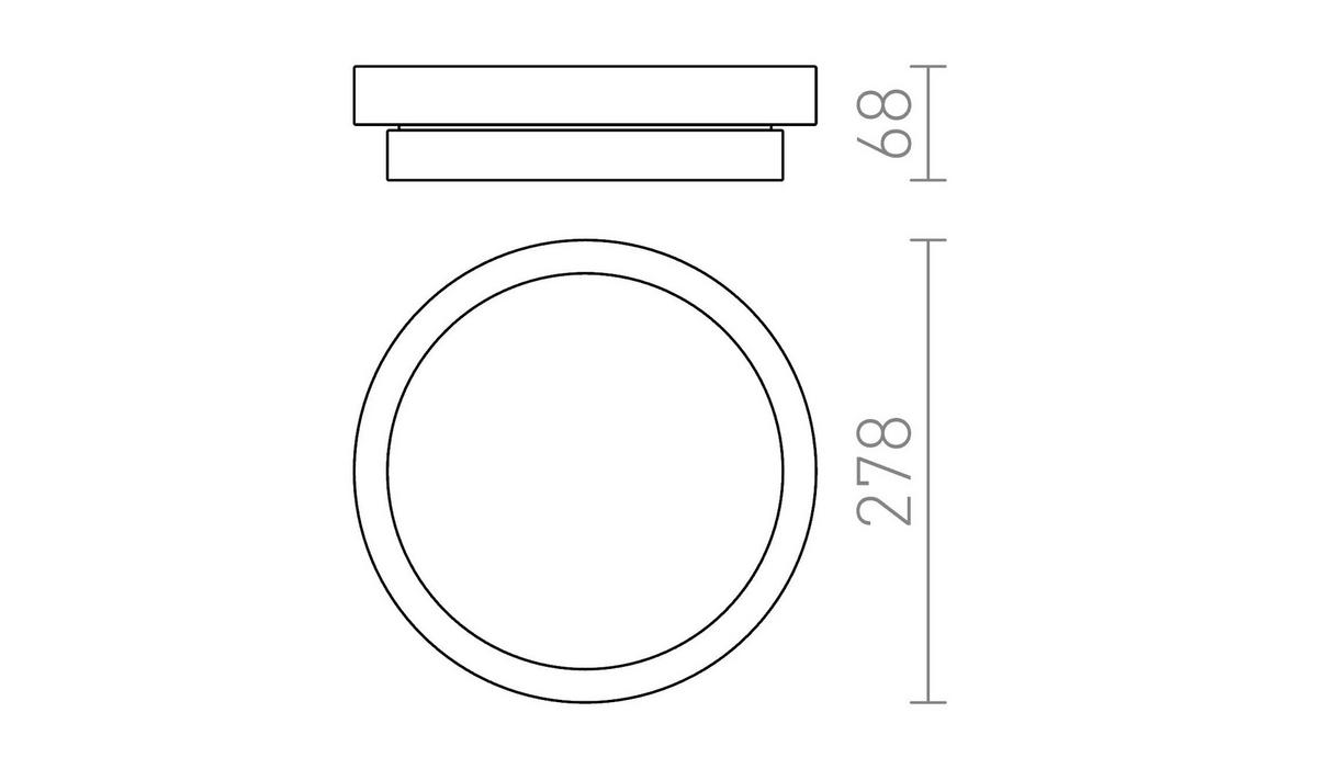 DECKENLEUCHTE GORRA Chrom 12 W IP44 - Chromfarben, Metall (28/28/7cm) - Rendl
