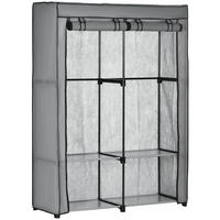KLEIDERSCHRANK, Stoffschrank, Hellgrau - Hellgrau, Metall (49/170/118cm) - HOMCOM