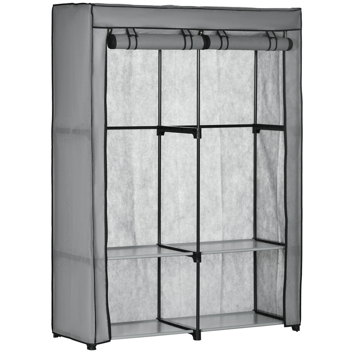 KLEIDERSCHRANK, Stoffschrank, Hellgrau - Hellgrau, Metall (49/170/118cm) - HOMCOM