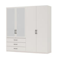 DREHTÜRENSCHRANK HECARIM 215/196/60 cm 4-türig mit Spiegel Kaschmir - Kaschmir, Holzwerkstoff (215/196/60cm) - MASSENO