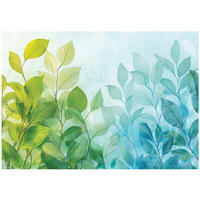 FOTOTAPETE Blätter Grün Blau Wohnzimmer Vlies Tapete 400x280 - Multicolor, Papier (400/280cm) - Wallarena
