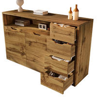 SIDEBOARD 150/40/90 cm mit 2 Türen, 4 Schubladen, offenem Fach und verstellbaren Einlegeböden, Eichefarben - Eichefarben, Holzwerkstoff (150/90/40cm) - Redom