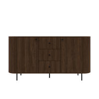 KOMMODE Olivia 165cm, mit 2 Türen, 3 Schubladen und geriffeltem Design, dunkelgrau - Dunkelgrau, Metall (165/85/43cm) - Margaret Hadas24