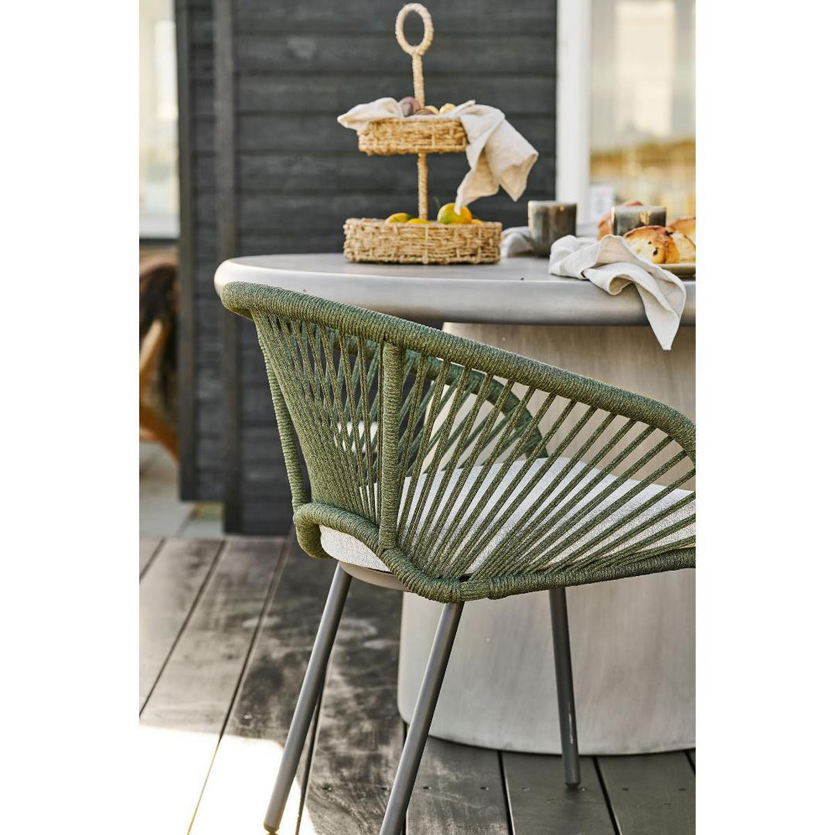 GARTENSTUHL, Noomi, Stühle Grün, Metall / Polyester, 64 x 58 x 77 cm - Grün, Metall (64/77/58cm) - ebuy24