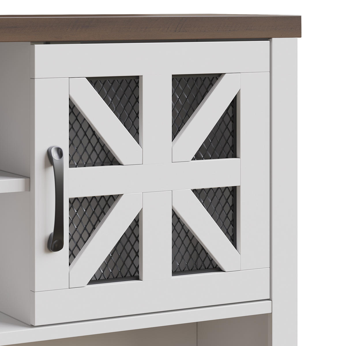 GESCHIRRSCHRANK aus MDF & Glas 120x40x180cm in Weiß mit Smart-LED - Weiß, Holzwerkstoff (120/180/40cm) - Modfu