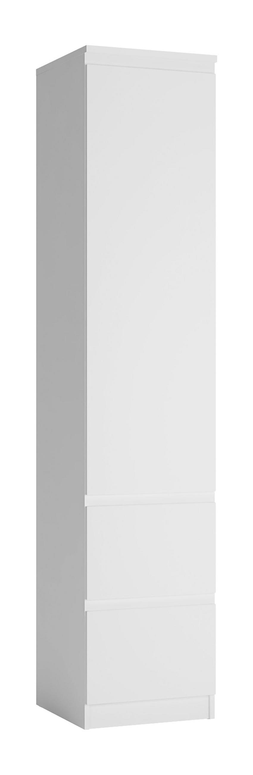 KLEIDERSCHRANK Boston weiß/weiß hg 45,6 / 58,5 / 213cm - Weiß, Holz/Holzwerkstoff (46/59/213cm) - Feldmann-Wohnen