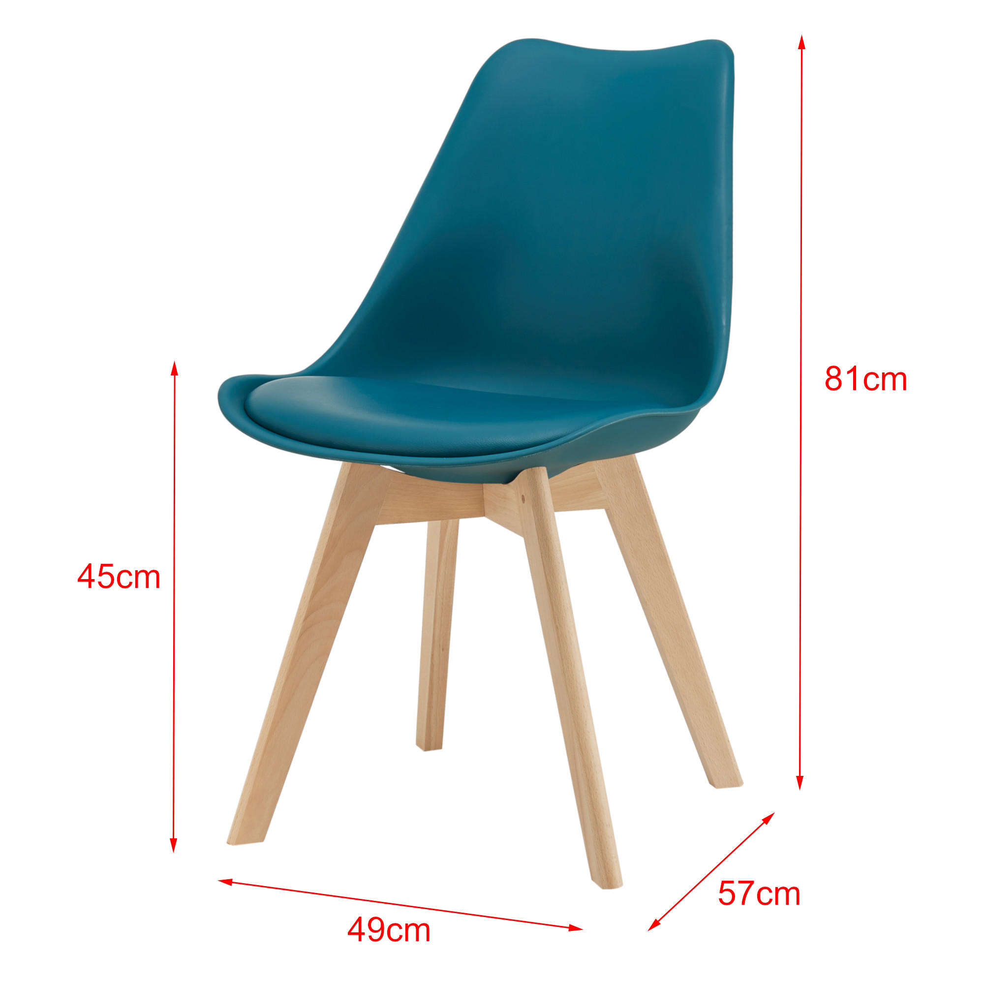 Thumbnail - [en.casa] Esszimmerstuhl-Set, Türkis, Leder, 49x81x57 cm, Esszimmer, Stühle, Esszimmerstühle, Vierfußstühle