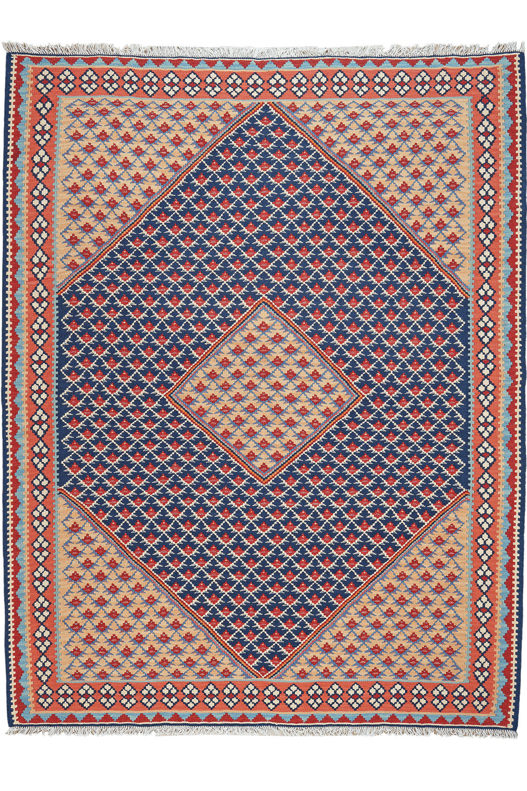 Looma Kelim-Teppich Blau 152x195 cm