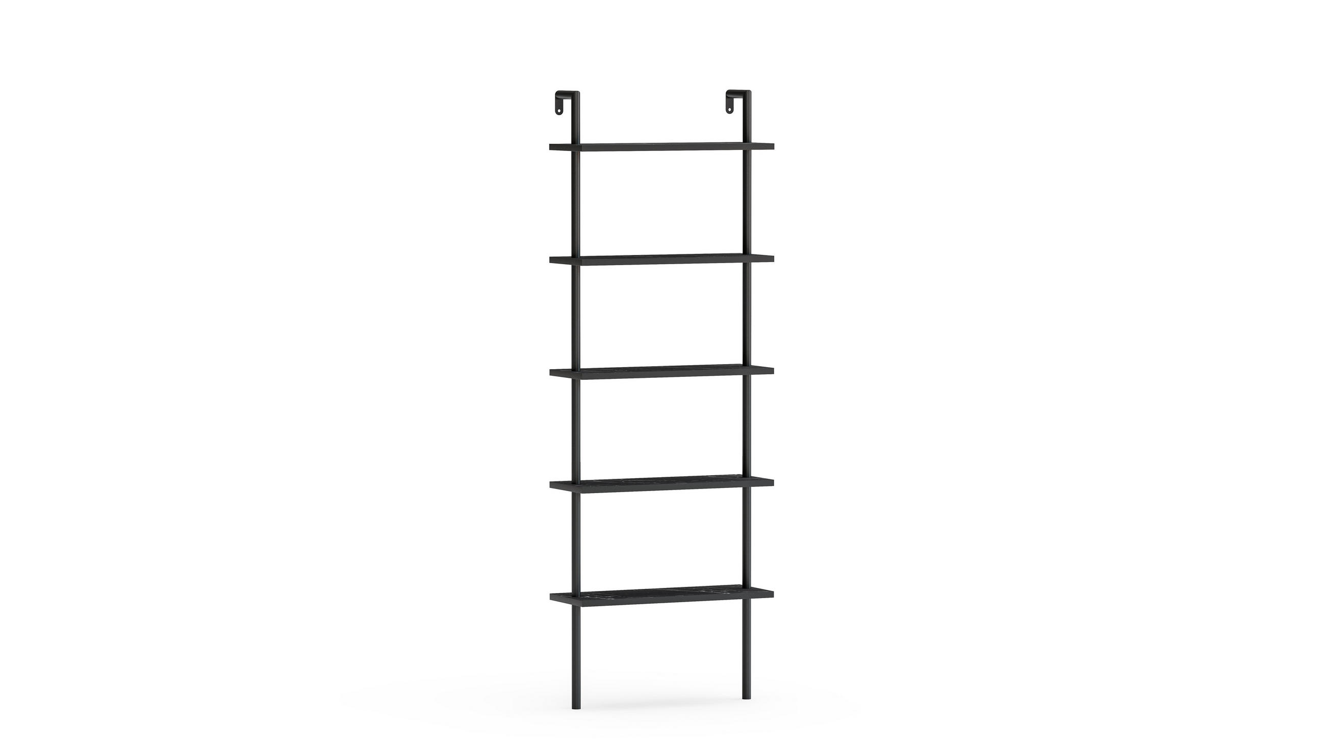 Decorotika BÜCHERREGAL Schwarz 60cm × 22cm × 174cm