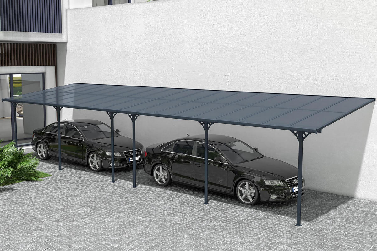 PERGOLA / CARPORT Kleo Grau 11m x 3m - Grau, Metall (1112/270/300cm) - Cazeboo