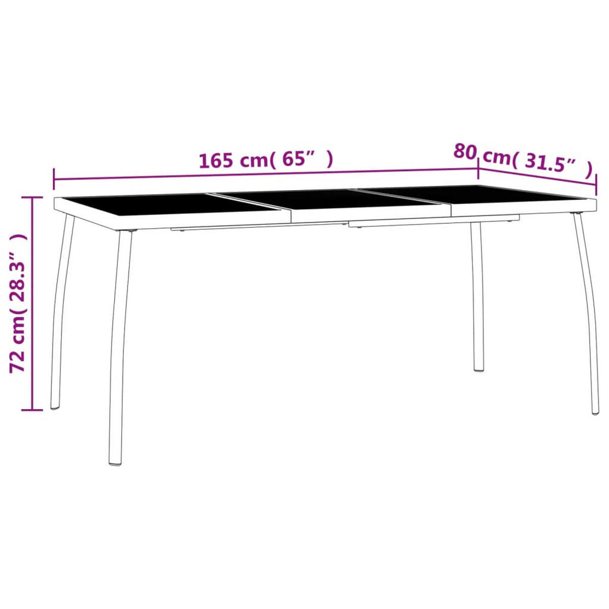 GARTENTISCH Tischbert 80/72/165 cm - Hellbraun, Naturmaterialien (165/80/72cm) - ZMH