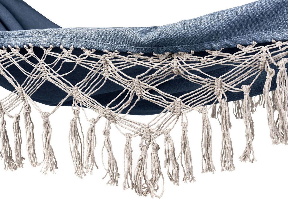 HÄNGEMATTE 200/150 cm, bis 200 kg - Blau, Textil (150/1/200cm) - Outtec