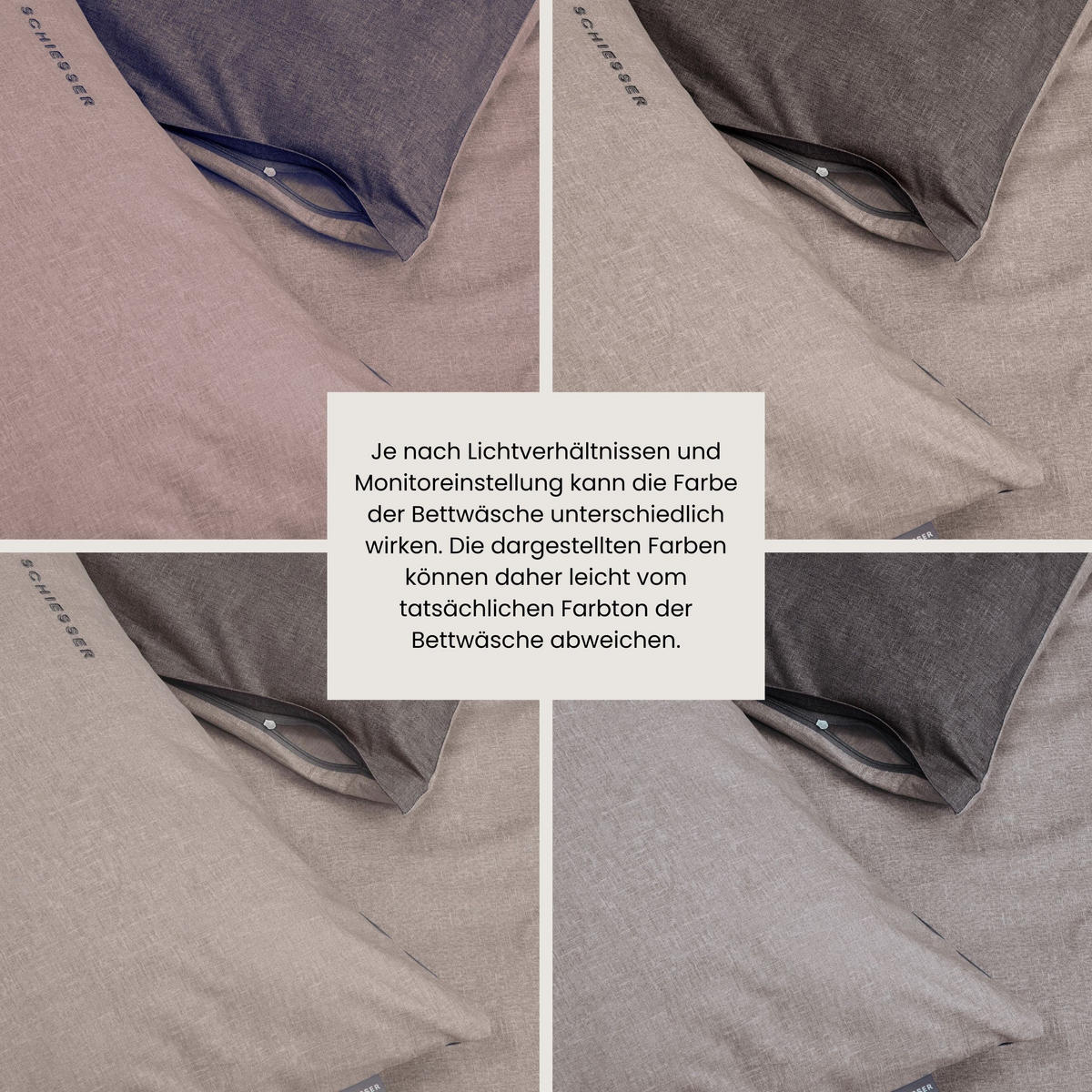 BETTWÄSCHESET Doubleface - Renforcé - 2-teilig - 135 x 200 cm - Taupe-Dunkelgrau - Dunkelgrau, Textil (135/200cm) - SCHIESSER