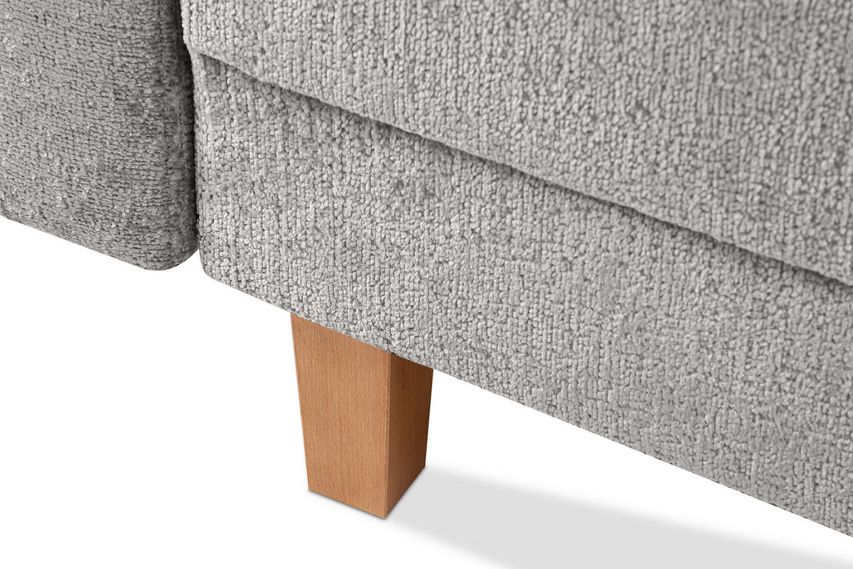 3-SITZER-SCHLAFSOFA ERISO mit weiche Sitzfläche und hohe Rückenlehne, Chenille-Stoff, Silber - Silberfarben/Braun, Textil (220/80/100cm) - KONSIMO®