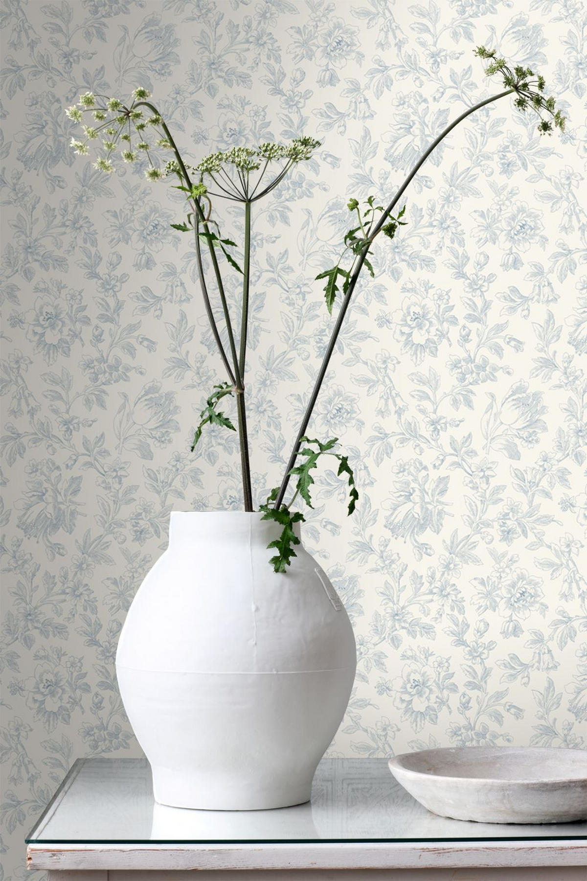 TAPETE eleganten Blumen 50 x 900 cm - Weiß, Papier (50/900cm) - ESTAhome