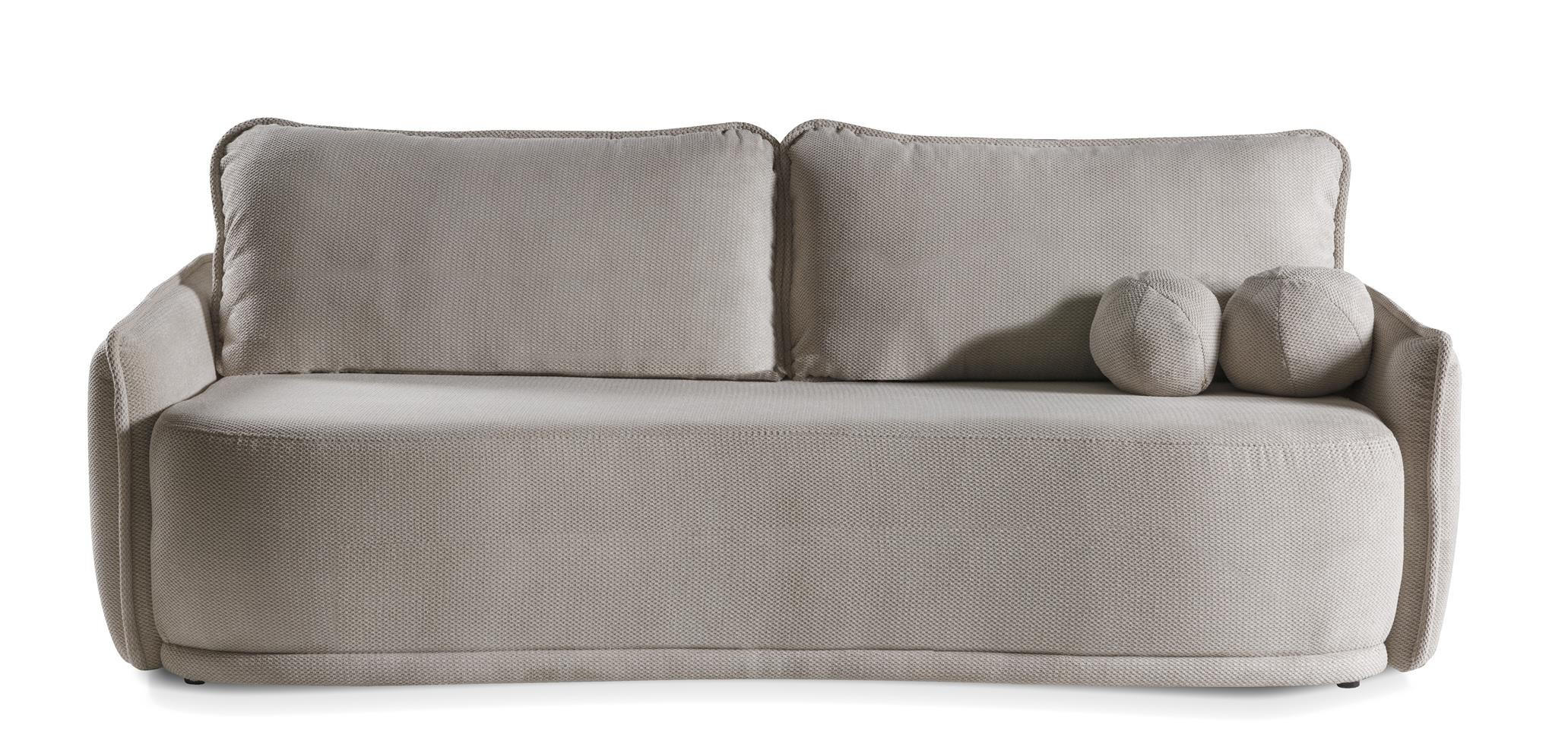 SOFA Perugia Grau, mit Schlaffunktion - Grau, Holzwerkstoff (231/93/106cm) - Bettso