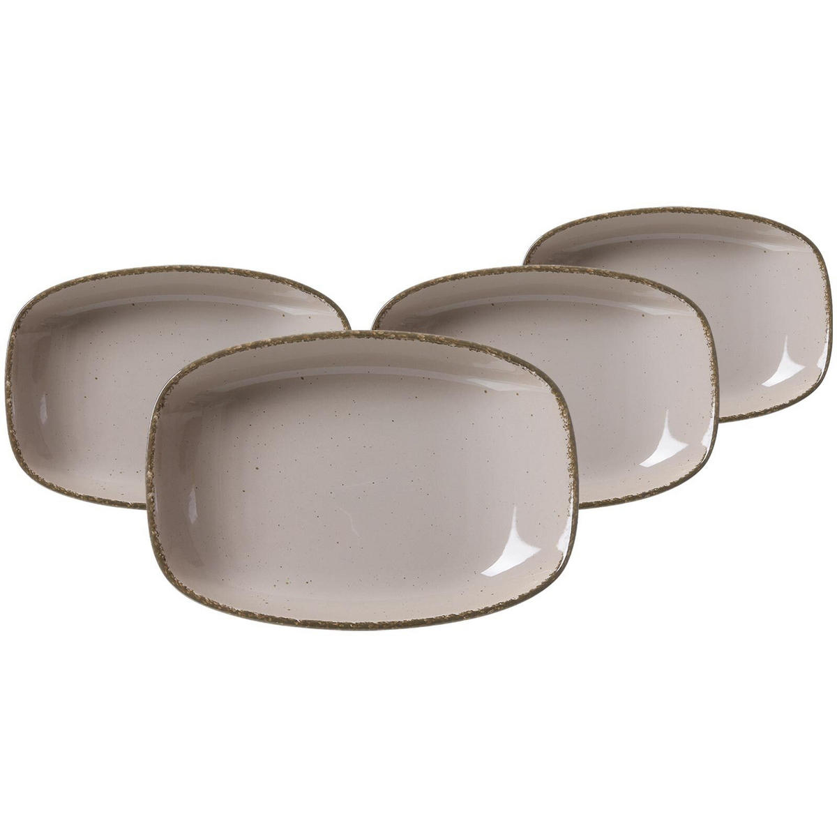 SUPPENTELLER Casa grau 23,5 x 16 cm 4er Set - Grau, Keramik (23.5cm) - Ritzenhoff Breker