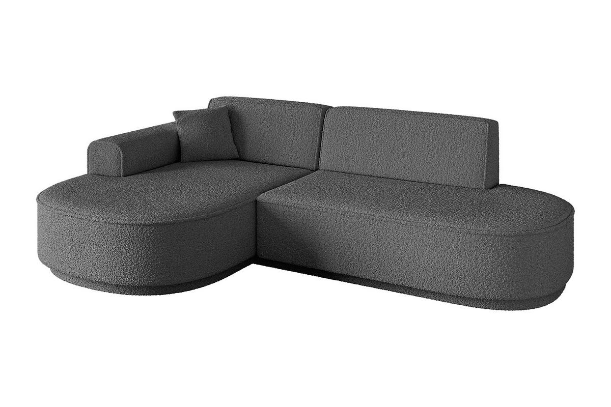ECKSOFA Ottomane Links MARI-L1 - 232x163x73,5 cm Grau Bouclé - Schwarz/Grau, Holzwerkstoff/Kunststoff (163/234cm) - ALTDECOR