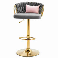 BARHOCKER 49,5/77–98/50,5 cm, Dunkelgrau, höhenverstellbar und drehbar - Dunkelgrau, Metall (49.5/98/50.5cm) - MIVRAY