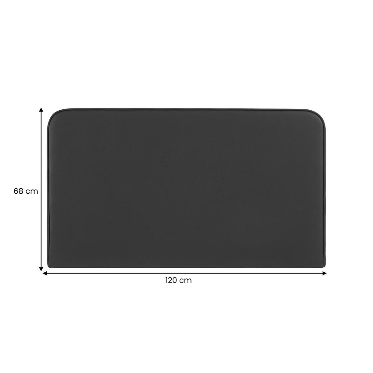 KOPFTEIL NAOFE 120X190 CM - Schwarz, Textil (120/68/6cm) - IDIMEX