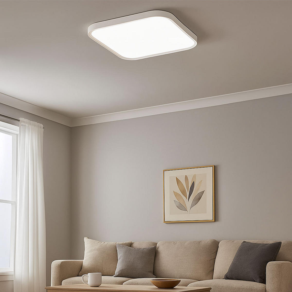 LED DECKENLEUCHTE Metall Weiß - Weiß, Metall (48/48/4cm) - Wofi