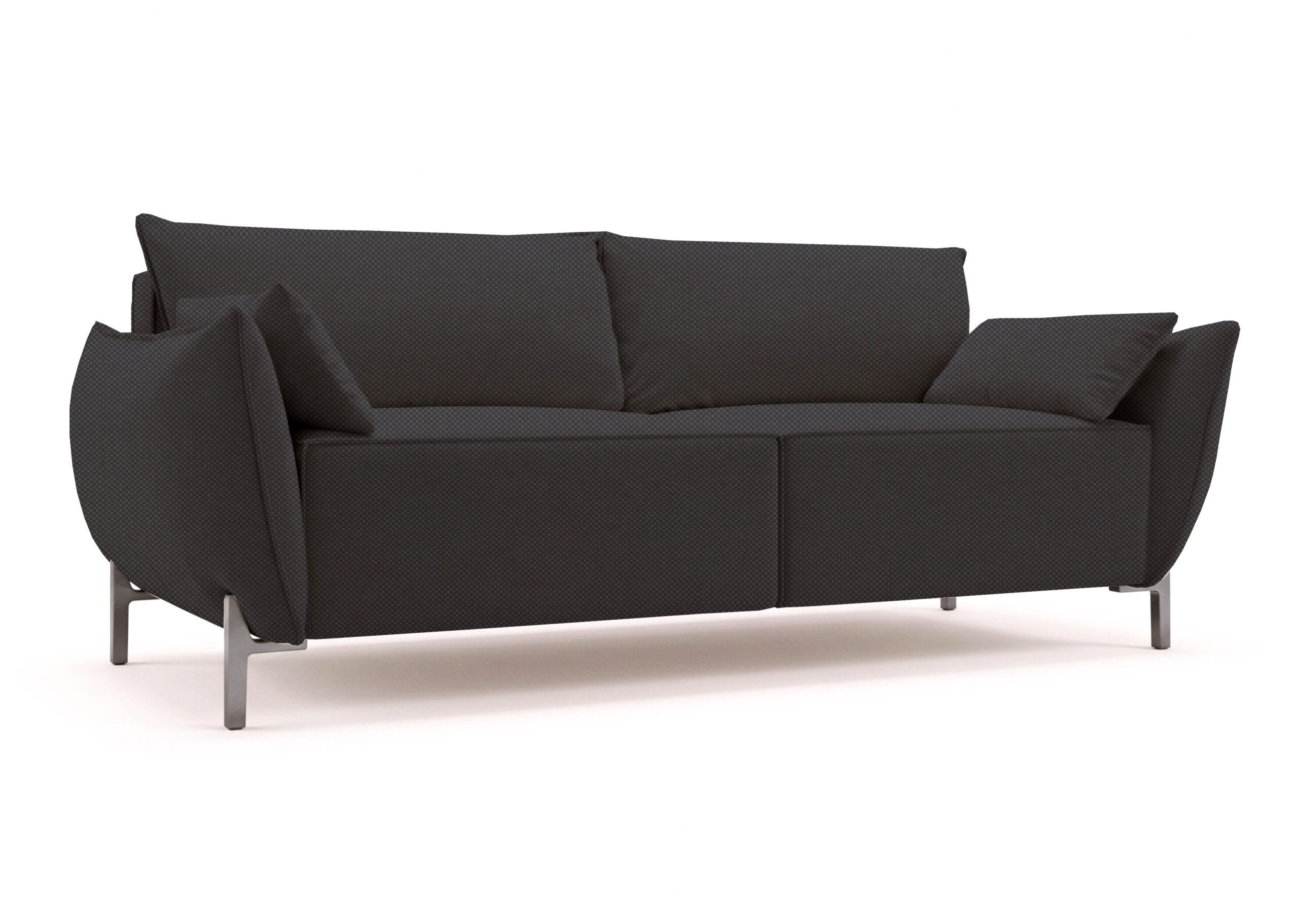 SOFA 2-Sitzer für Terrasse und Garten, Stoff Sunlight, Graphit, SUNMEE - Dunkelgrau, Holz (158/90/95cm) - Kaiser Möbel